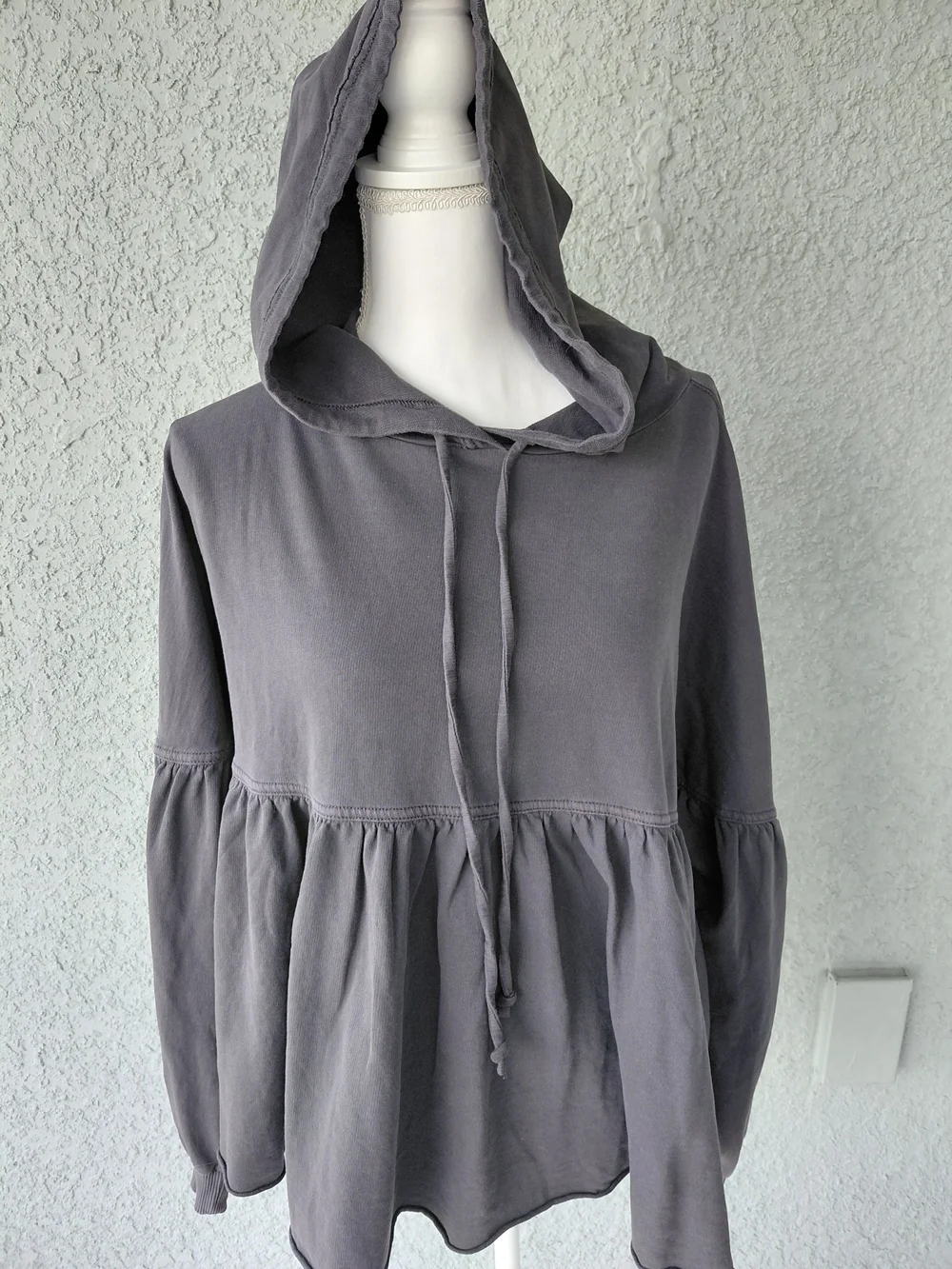 NWT Aerie Lounge Hoodie Peplum Hem Oversized Cozy Sweatshirt M - Picture 2 of 11